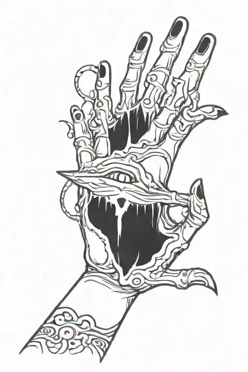 victor from corpse bride rock hand gesture tattoo design idea