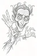 victor from corpse bride gesturing rock on hand gesture tattoo design idea