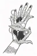 victor from corpse bride rock hand gesture tattoo design idea