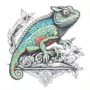 chameleon tattoo design idea