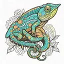 chameleon tattoo design idea