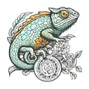 chameleon tattoo design idea