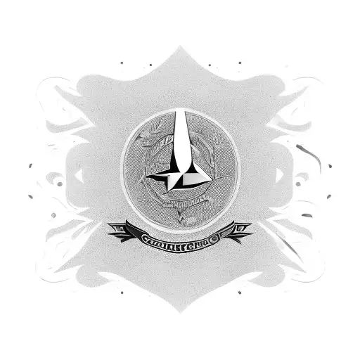 An abstract design combining coffee beans, Ford Mustang logo, and Bundaberg rum label elements for a unique tattoo tattoo design idea