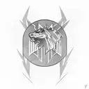 Integrate a lightning bolt motif into a Ford mustang hood design tattoo design idea