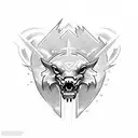 Integrate a lightning bolt motif into a Ford mustang hood design tattoo design idea