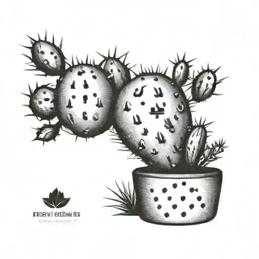 cactus mustache tattoo design idea