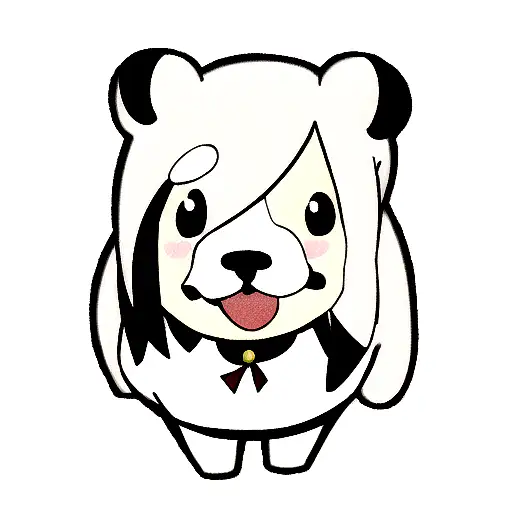 French bull dog white and black tattoo design idea