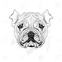 french bull dog white and black tattoo design idea
