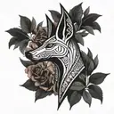 Anubis with a date simple tattoo tattoo design idea