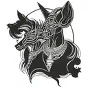 Anubis with a date simple tattoo tattoo design idea