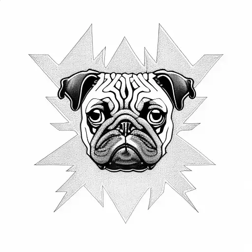pug ride the lightning metallica tattoo design idea