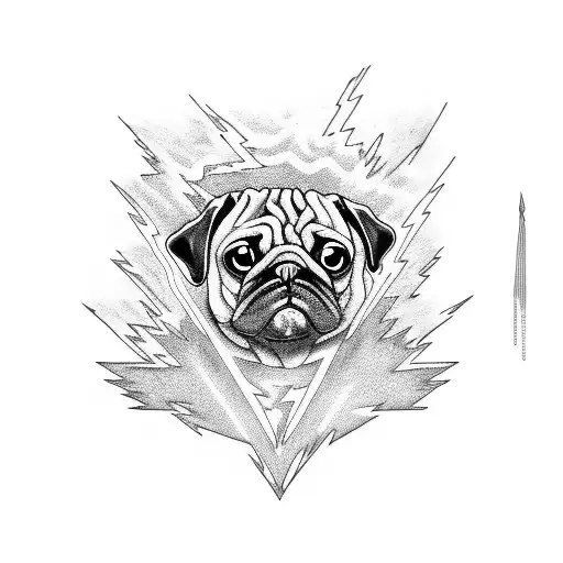 pug ride the lightning metallica tattoo design idea