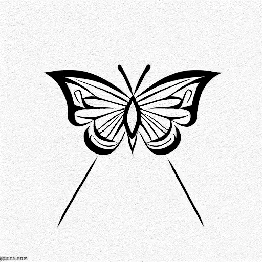 Butterfly and heart tattoo design idea