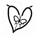heart and butterfly  tattoo design idea