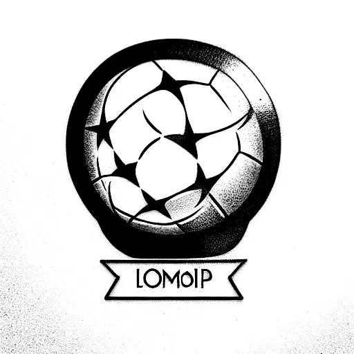 champions league trophy football tattoo design idea