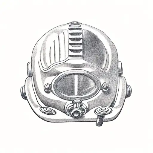 old diving helmet tattoo design idea