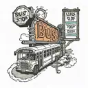 bus stop sign tattoo design idea
