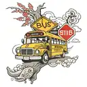 bus stop sign tattoo design idea