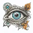 Eye high definition Luck  tattoo design idea