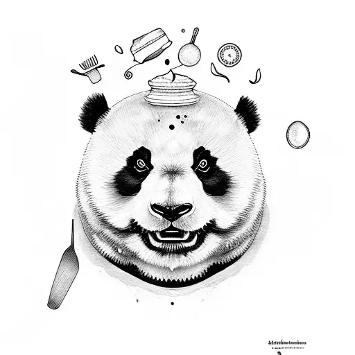 Panda cooking a supernatural feast tattoo design idea