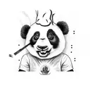 Panda cooking a supernatural feast tattoo design idea