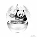 Panda cooking a supernatural feast tattoo design idea