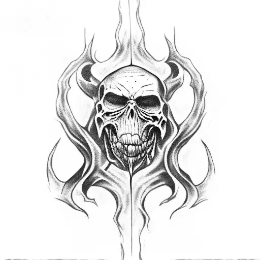 Death Eater Harry Potter Dark Mark Black Fire tattoo design idea