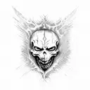 Death Eater Harry Potter Dark Mark Black Fire tattoo design idea