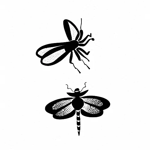 A ladybug dragonfly and butterfly next to each other  tattoo design idea