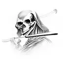 Grim Reaper with a compound bow tattoo design idea