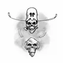 Grim Reaper with a compound bow tattoo design idea