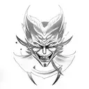 A tattoo design featuring a crossover of characters from Hunter x Hunter, Solo Leveling, and Jujutsu Kaisen tattoo design idea