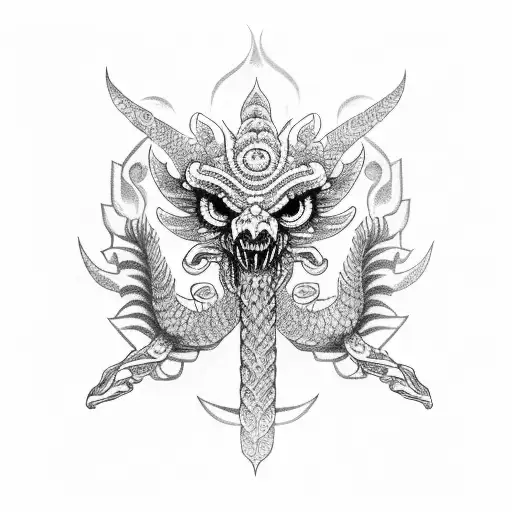 Mayan God Kukulkan tattoo design idea