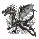 fire breathing dragon thigh tattoo design tattoo design idea
