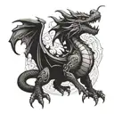 fire breathing dragon thigh tattoo design tattoo design idea