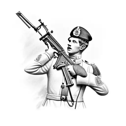British soldier memorial tattoo design idea