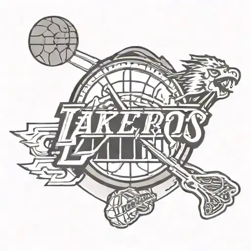 Incorporate elements of the Los Angeles Lakers and Liverpool logos into a half sleeve design tattoo design idea