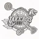 Incorporate elements of the Los Angeles Lakers and Liverpool logos into a half sleeve design tattoo design idea