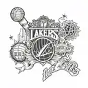 Incorporate elements of the Los Angeles Lakers and Liverpool logos into a half sleeve design tattoo design idea