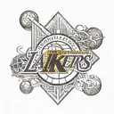 Incorporate elements of the Los Angeles Lakers and Liverpool logos into a half sleeve design tattoo design idea
