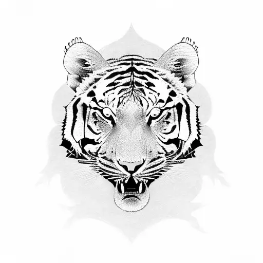 raving tiger tattoo design idea