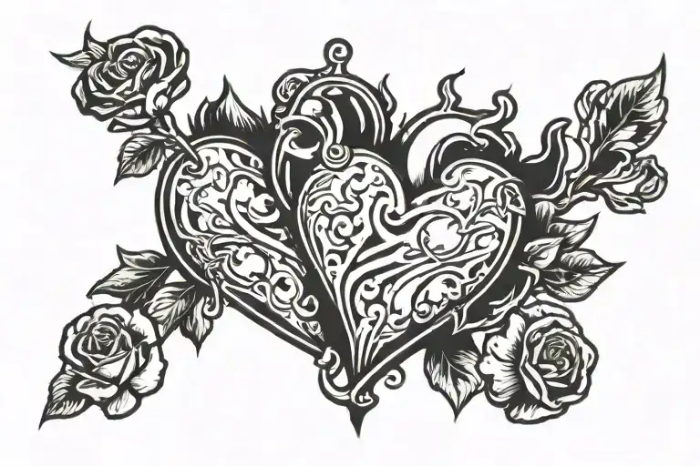 A tattoo that represents 3 heart breaking break up for a man. tattoo design idea