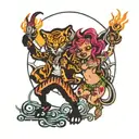 rave scene tattoo design idea