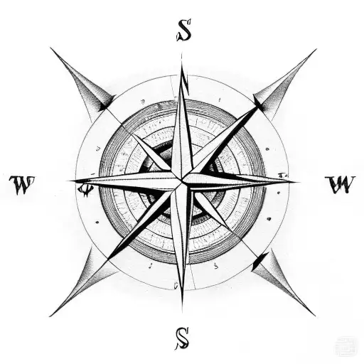 A compass with an arrow tattoo design idea