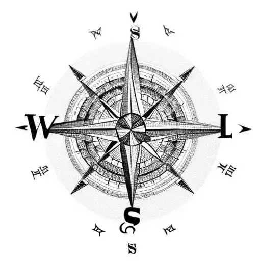 A compass rose designed with intricate circuit board patterns tattoo design idea
