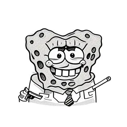 spongebob smoking a blunt  tattoo design idea