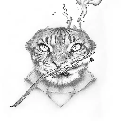 calvin and dobbs smoking a blunt  tattoo design idea