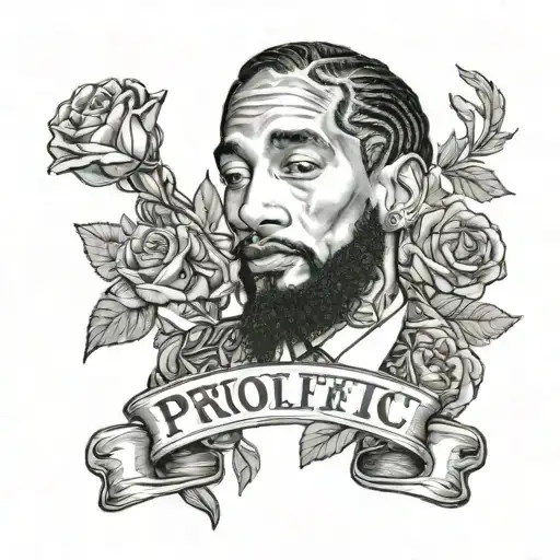 prolific word tattoo with nipsey hussle tattoo design idea