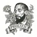 prolific word tattoo with nipsey hussle tattoo design idea