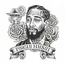 prolific word tattoo with nipsey hussle tattoo design idea